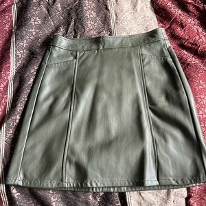 Olive Green Loft Pleather Skirt size 0
